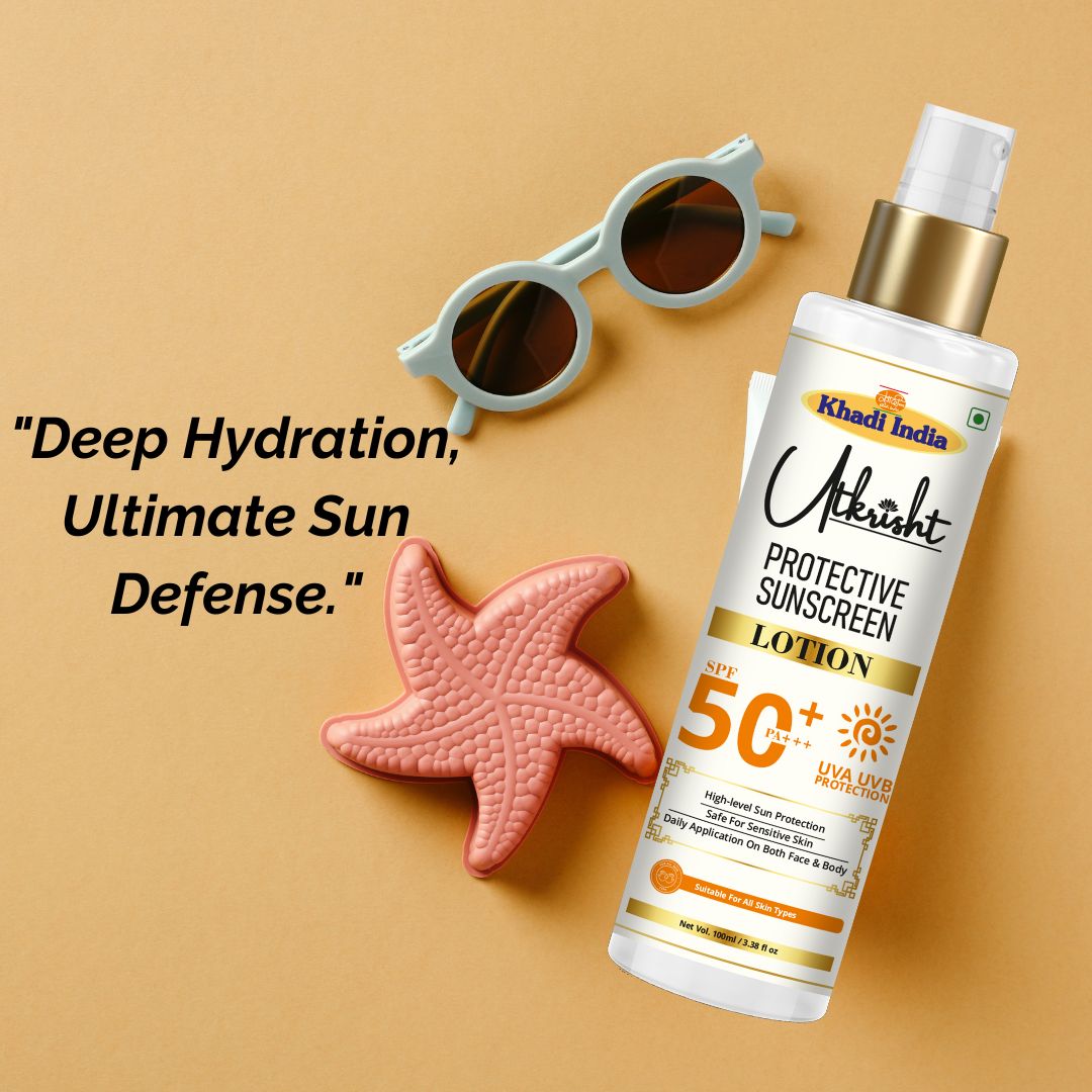 Khadi SPF 50 Sunscreen Lotion | Broad Spectrum UVA & UVB Sun Protection | Water-Resistant Sunblock for Face & Body | Helps Prevent Sun Tan & Sun Damage | 100 ml