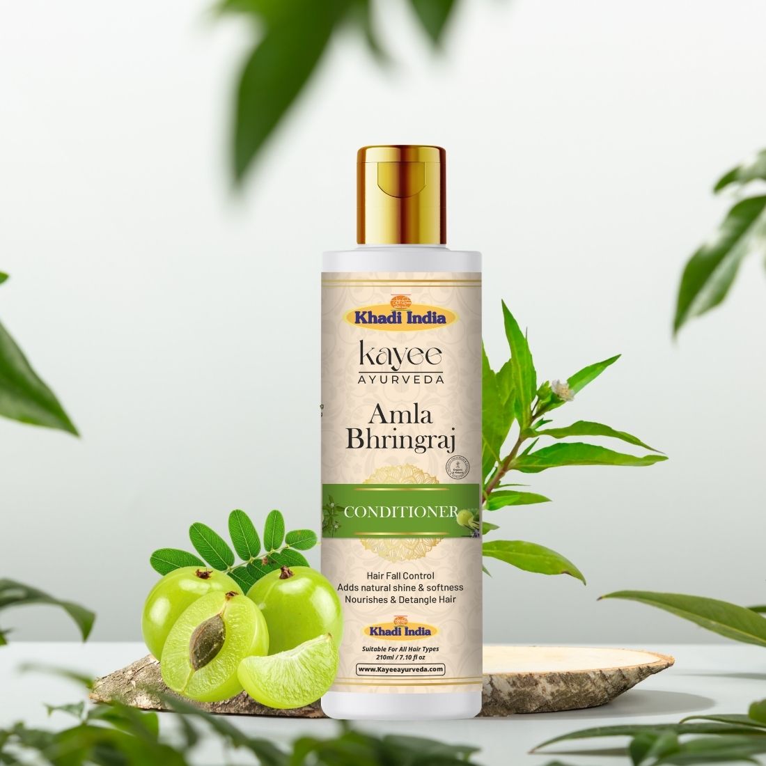 Kayee Ayurveda Amla Bhringraj Hair Conditioner for Men & Women | Herbal Conditioner for Dry, Rough & Frizzy Hair | Helps Condition Hair, Improve Manageability, Reduce Roughness & Maintain Healthy-Looking Shine | 210 ml
