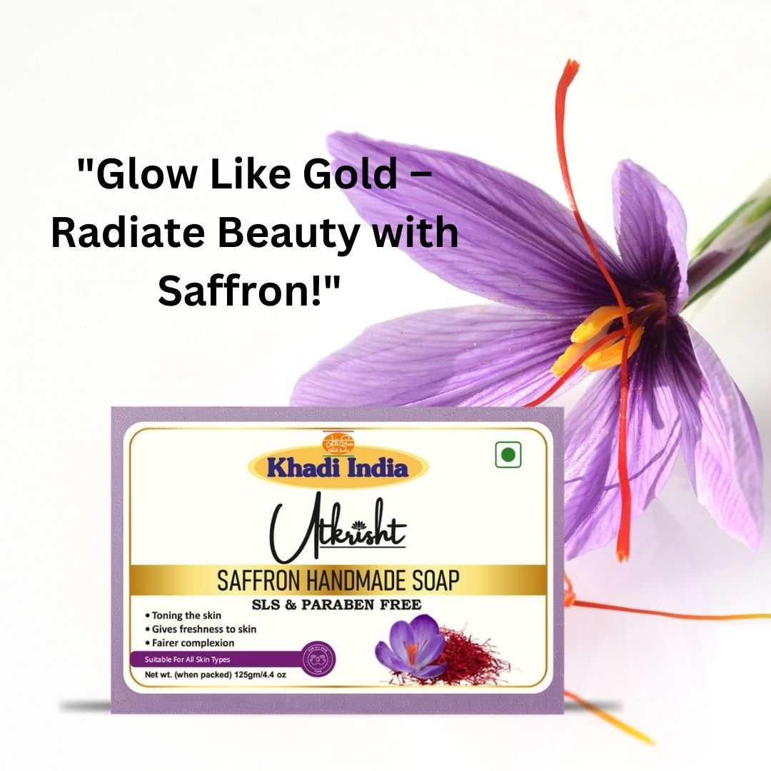 Utkrisht Khadi Herbal Saffron Soap (125g)