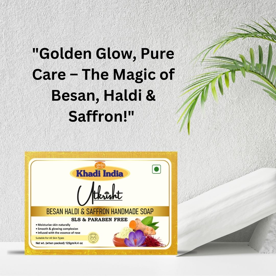 Utkrisht Khadi Besan Haldi Kesar Soap (125g)