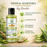 Bhudevam Naturals Khadi Neem & Aloe Vera Shampoo – Reduces Hair Fall & Adds Shine- 420ML (Pack of 2)