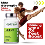 Health Veda Organics Testo+ with Tribulus & Ashwagandha for Metabolic Strength - 60 Veg Tablets