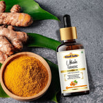 Khadi Turmeric Essential Oil | Pure & Natural Turmeric Oil for Face & Body Care | Essential Oil for Glowing-Looking Skin, Oily & Acne-Prone Skin | Herbal Aromatherapy & Massage Oil | 15 ml