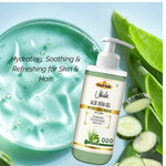 Khadi Green Aloe Vera Gel for Face, Skin & Hair | Hydrating, Soothing & Cooling Gel | Non-Sticky Moisturizer for Glowing Skin For Men & Women - 300GM