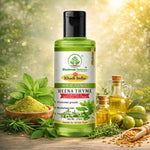 Bhudevam Naturals Khadi Henna Thyme Herbal Hair Tonic for Hair Growth, Frizz Control & Scalp Hydration- 210ML