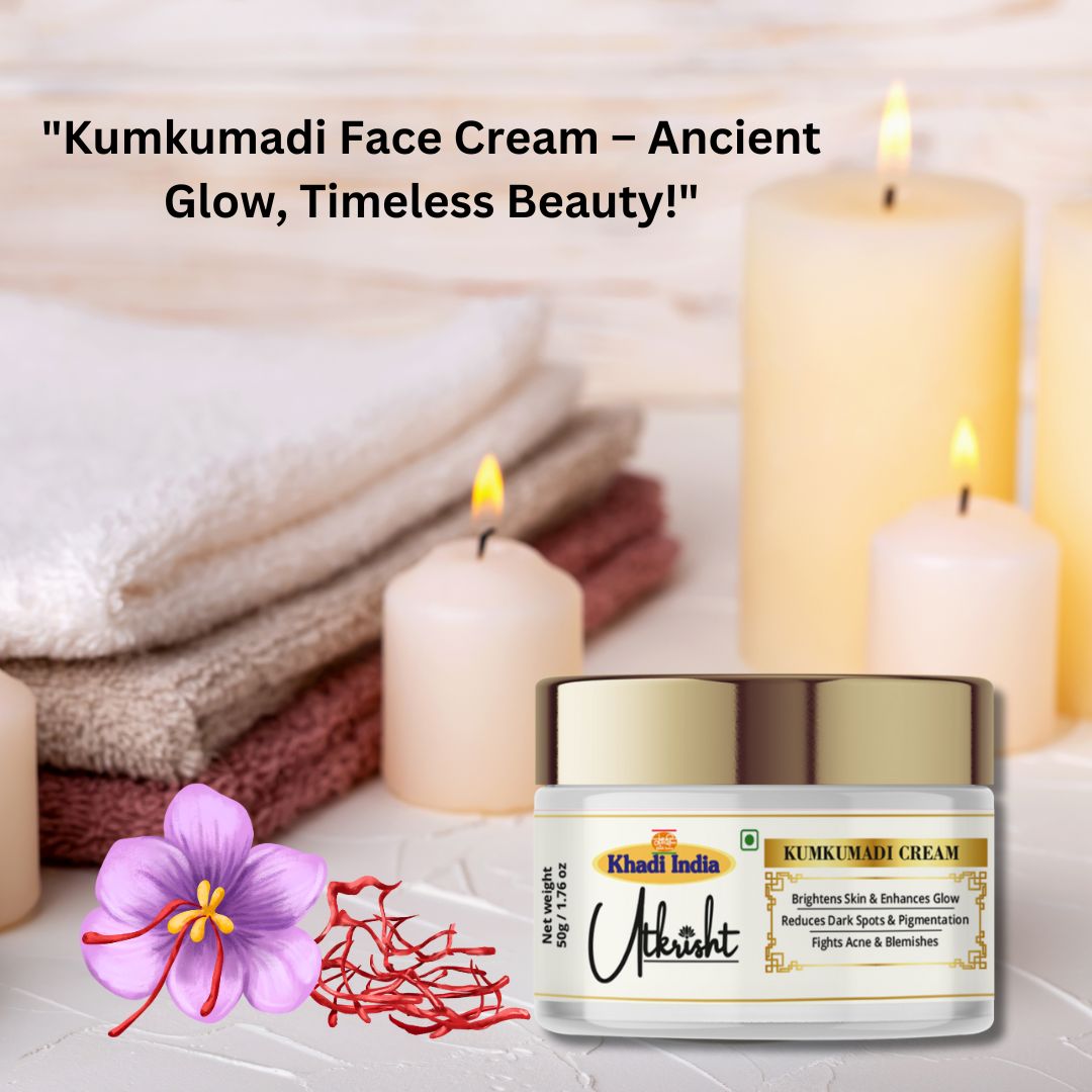 Utkrisht Khadi Pure Kumkumadi Cream | Ayurvedic Formula with Saffron for Glowing Skin & Pigmentation Control