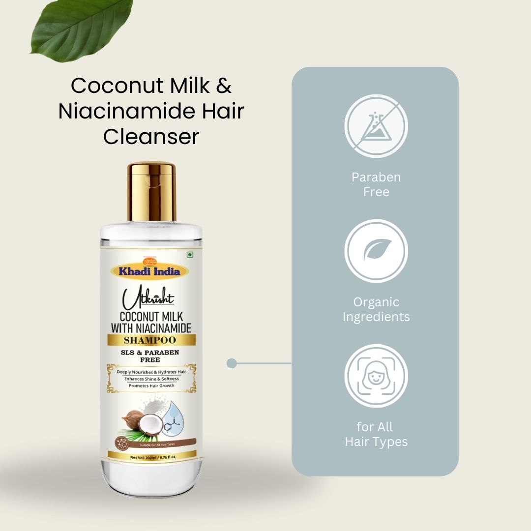 Utkrisht Khadi Coconut Milk & Niacinamide Shampoo (200ml)