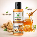 Bhudevam Naturals Khadi Sandalwood Honey Shower Gel, Natural Body Wash for Soft, Smooth & Healthy Skin- 210ML