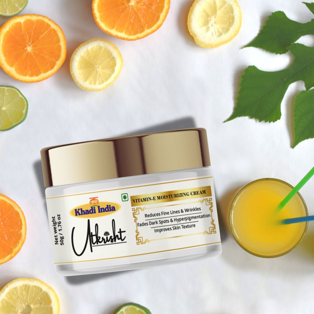 Khadi Essentials Vitamin E Hydrating Face Cream (50g) | For Skin Repair, Radiant Glow & Fine Lines