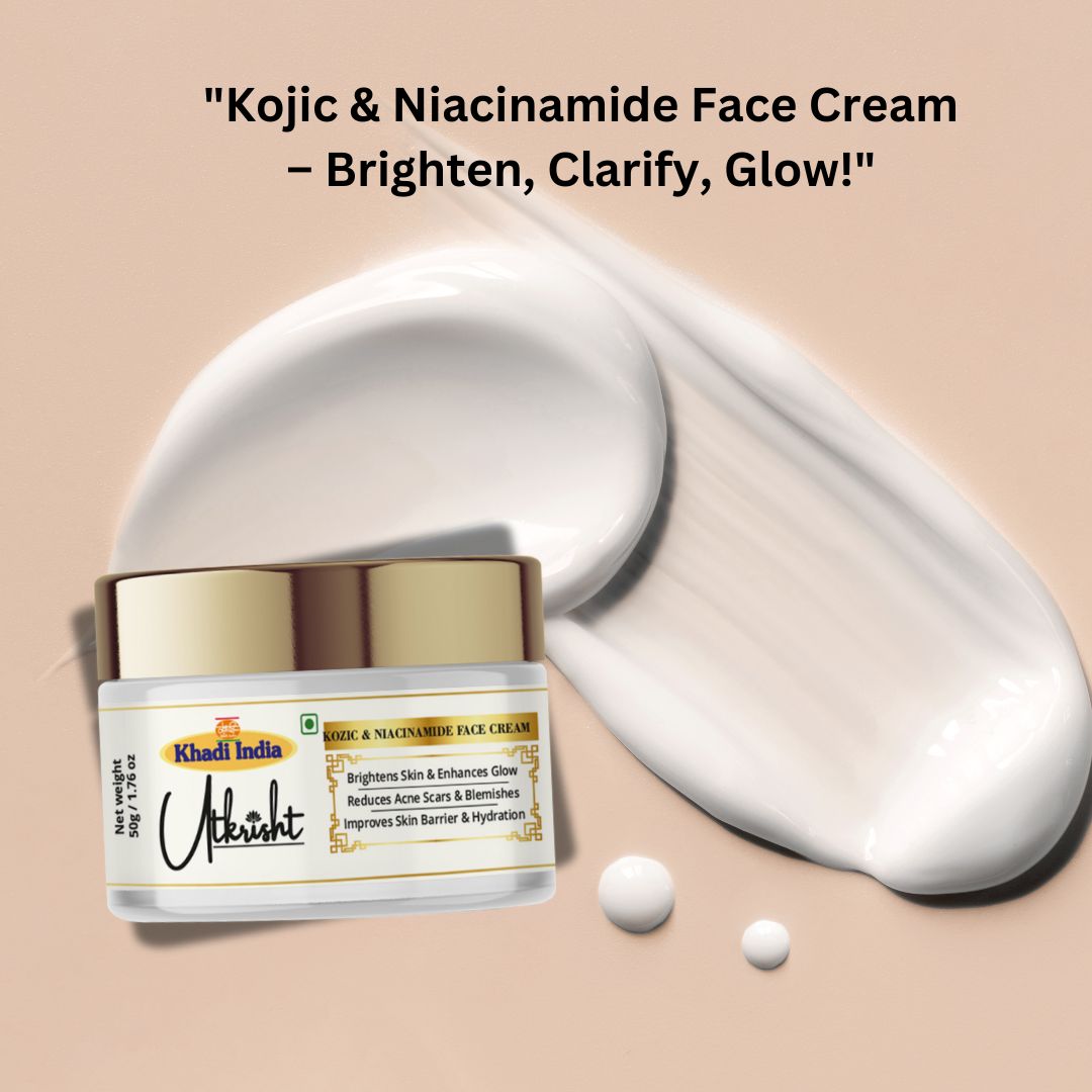 Khadi Essentials Kojic Acid & Niacinamide Skin Brightening Cream (50g) | For Dark Spots, Blemishes & Pigmentation