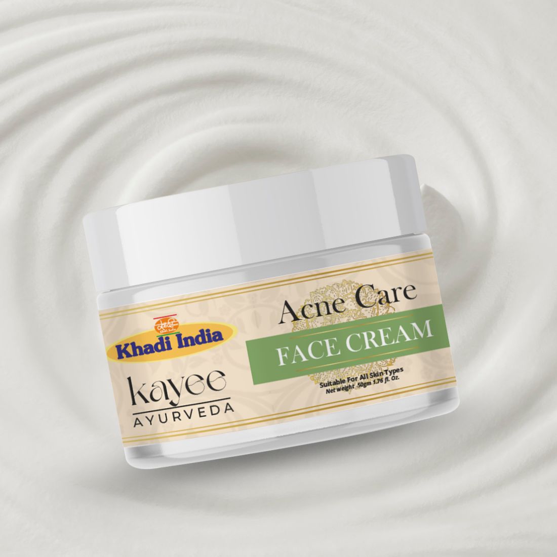 Kayee Ayurveda Acne Care Face Cream for Oily & Acne-Prone Skin | Helps Reduce the Appearance of Pimples, Blemishes & Excess Oil | Supports Clearer, Smoother & Healthier-Looking Skin | Daily Face Moisturizer for Women & Men | 50 g