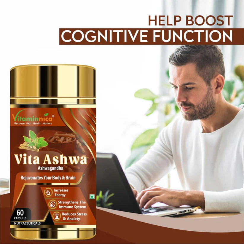 Vitaminnica Vita Ashwa 500mg - Ashwagandha for Stress Relief & Vitality, 60 Capsules