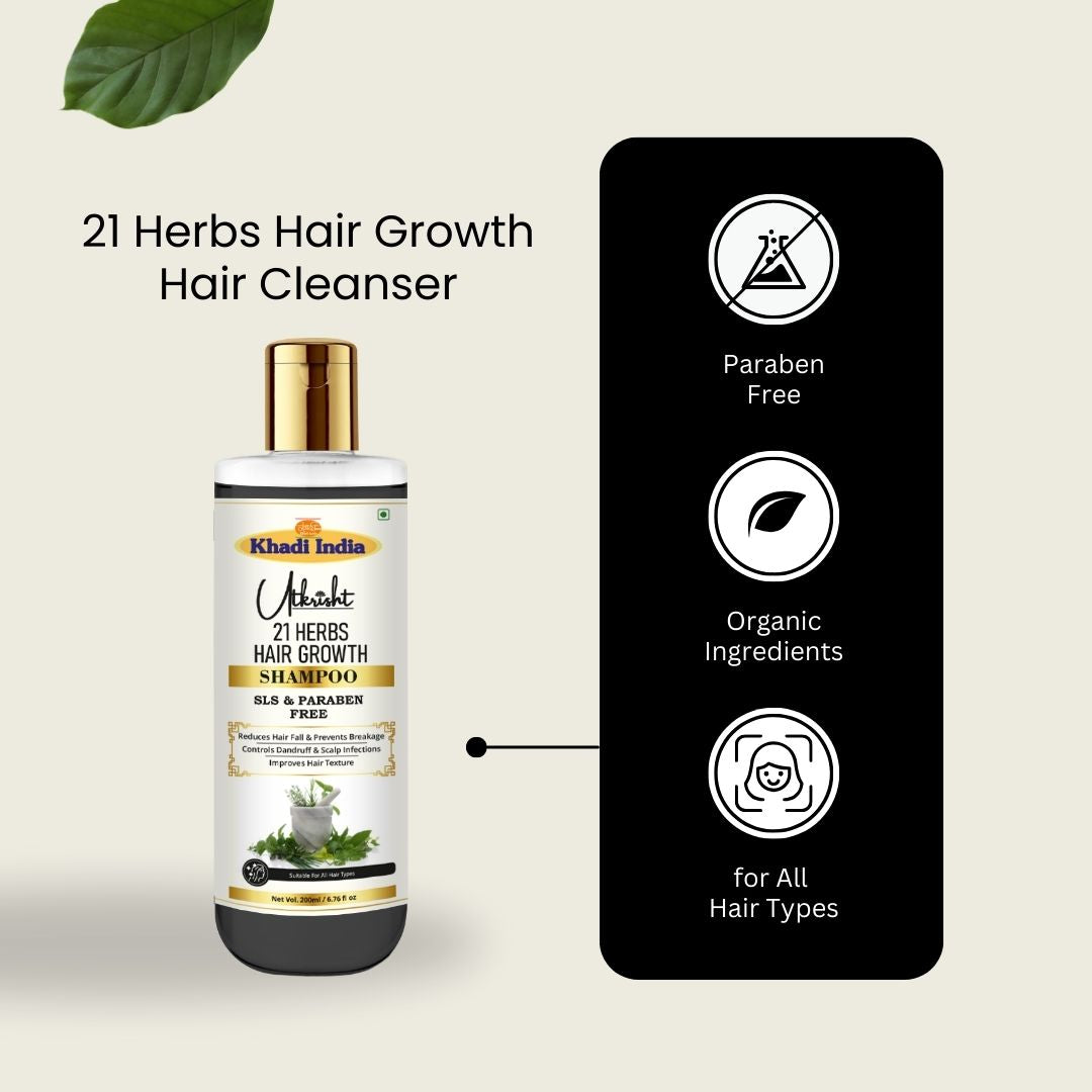 Utkrisht Khadi 21 Herbs Herbal Shampoo (200ml)