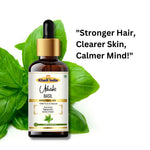 Khadi Basil Essential Oil | Pure & Natural Basil Oil for Hair & Scalp Care | Herbal Essential Oil for Dandruff & Aromatherapy | Helps Support Healthy-Looking Hair & Relaxation | 15 ml