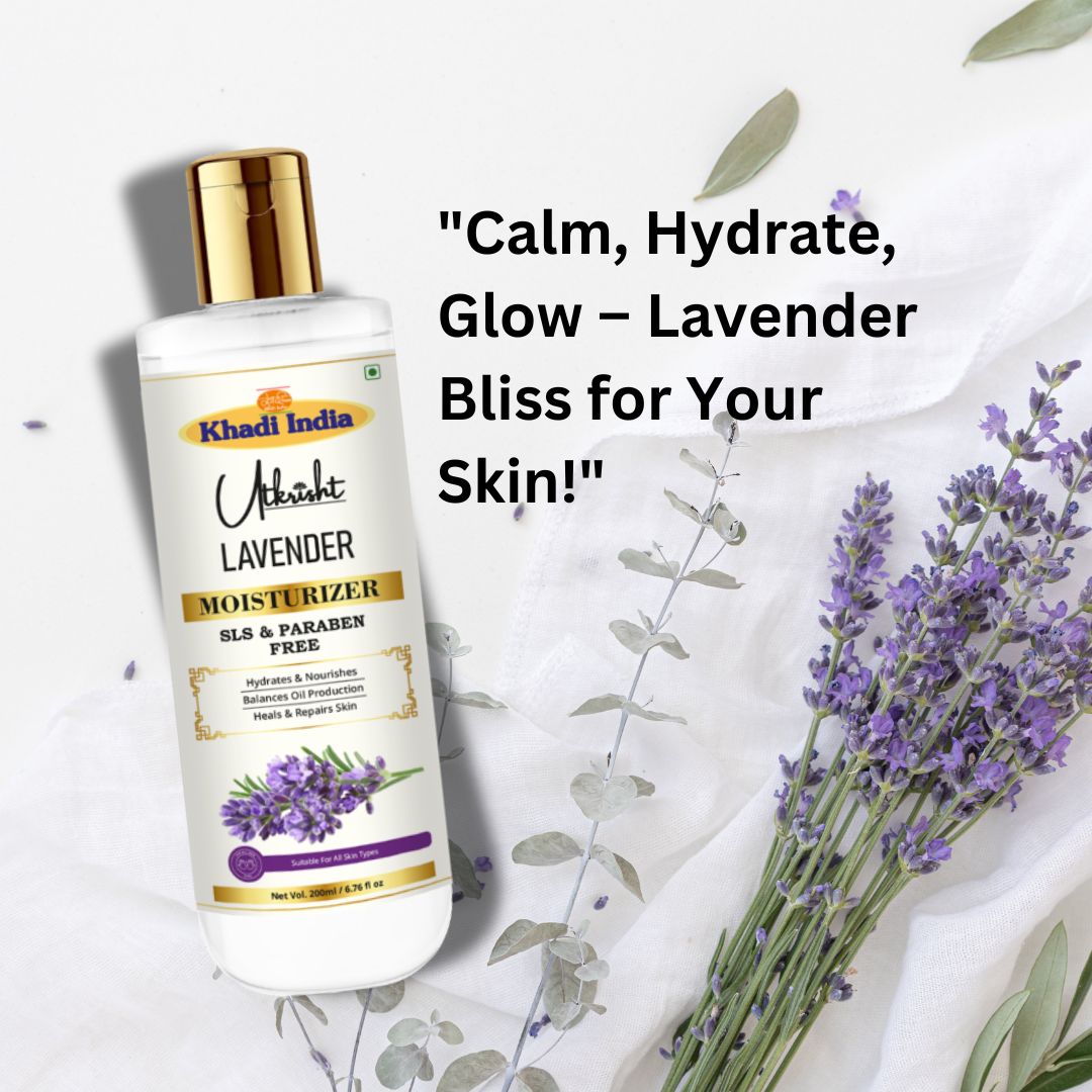 Utkrisht Khadi Pure Lavender Face Moisturizer | Soothing, Hydrating & Non-Greasy Face Cream