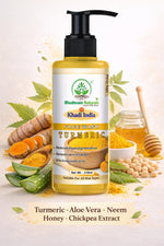 Bhudevam Naturals Khadi Turmeric Face Wash – Fights Acne, Reduces Pimples & Adds Radiance- 420ML (Pack of 2)