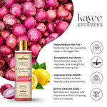 Kayee Ayurveda Onion With Lemon Shampoo for Hair Growth & Hair Fall Care | Herbal Hair Shampoo with Onion & Lemon for Scalp Cleansing, Hair Nourishment, Oil Control, Freshness, Smoothness & Natural Shine | 210 ml