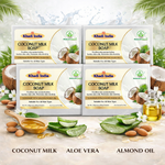 Bhudevam Naturals Khadi Handmade Coconut Milk Bath Soap for Dry Skin, Deep Nourishment & Glow- 500GM (Pack of 4)