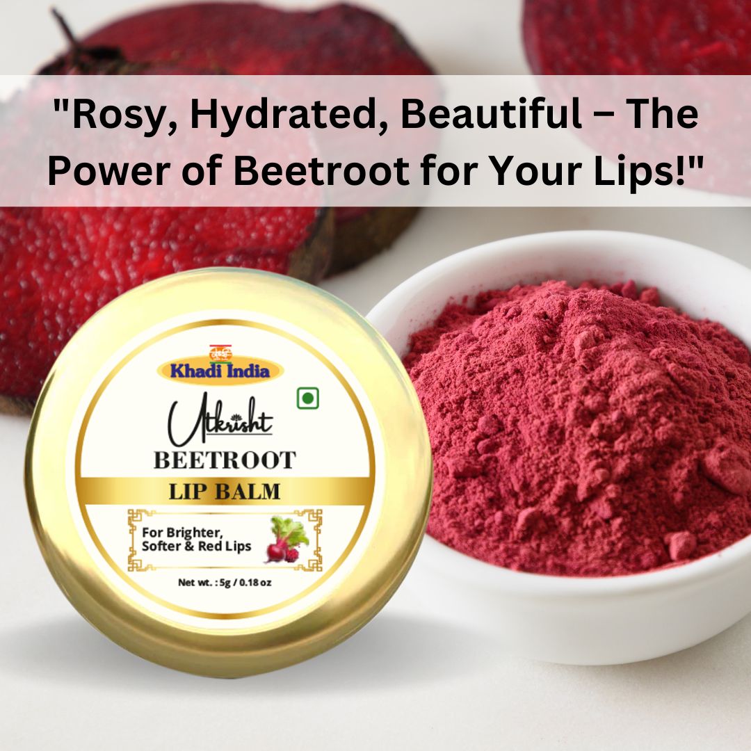 Khadi Beetroot Lip Balm for Dry & Chapped Lips | Herbal Moisturizing Lip Care | Helps Keep Lips Soft & Smooth | 5 gm