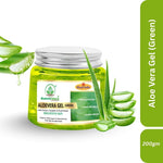 Bhudevam Naturals Khadi Aloe Vera Gel Green for Skin & Hair Care | Cooling Skin Gel for Moisturizing, Sunburn Relief, Acne Control & Healthy Hair Care- 200GM