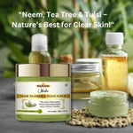 Khadi Neem & Tea Tree Face Scrub | Exfoliating Scrub for Oily & Acne-Prone Skin | Helps Remove Dead Skin, Dirt & Excess Oil | Pore Cleansing & Blemish Care | Herbal Ayurvedic Formula for Clear & Fresh-Looking Skin | 100 gm