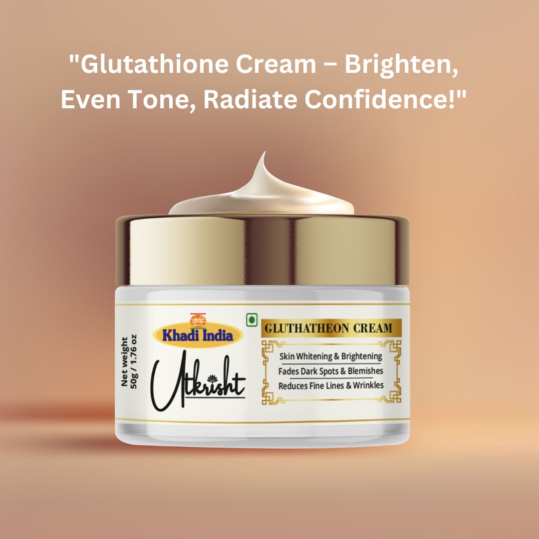 Khadi Essentials Glutathione Skin Brightening & Radiance Face Cream (50g) | For Clear, Smooth & Glowing Skin