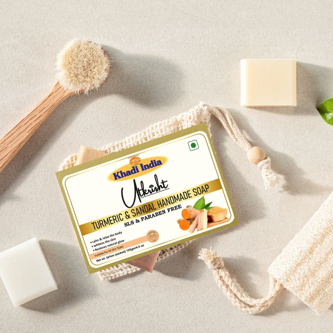 Utkrisht Khadi Turmeric Sandal Soap (125g)