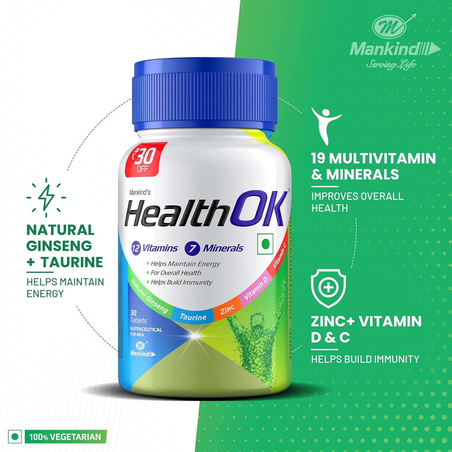 Health OK Multivitamin Tablets - 30 Tablets