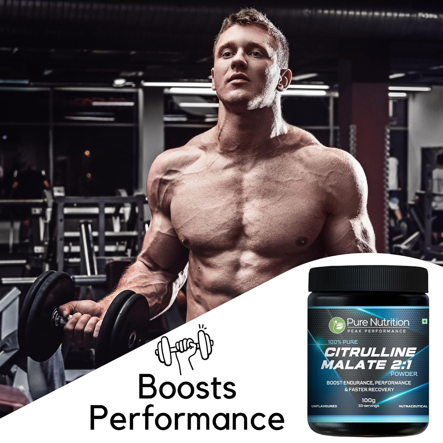 Pure Nutrition L-Citrulline Malate 2:1 Powder | 100% Pure & Unflavoured | Boosts Stamina, Enhances Performance, Speeds Muscle Recovery & Reduces Fatigue | Ideal Pre-Workout for Men & Women