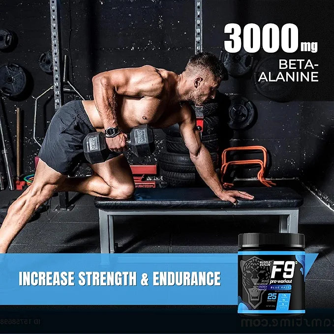 Muscle Asylum F9 Pre-Workout Blue Razz - 50 Serving - 400gm