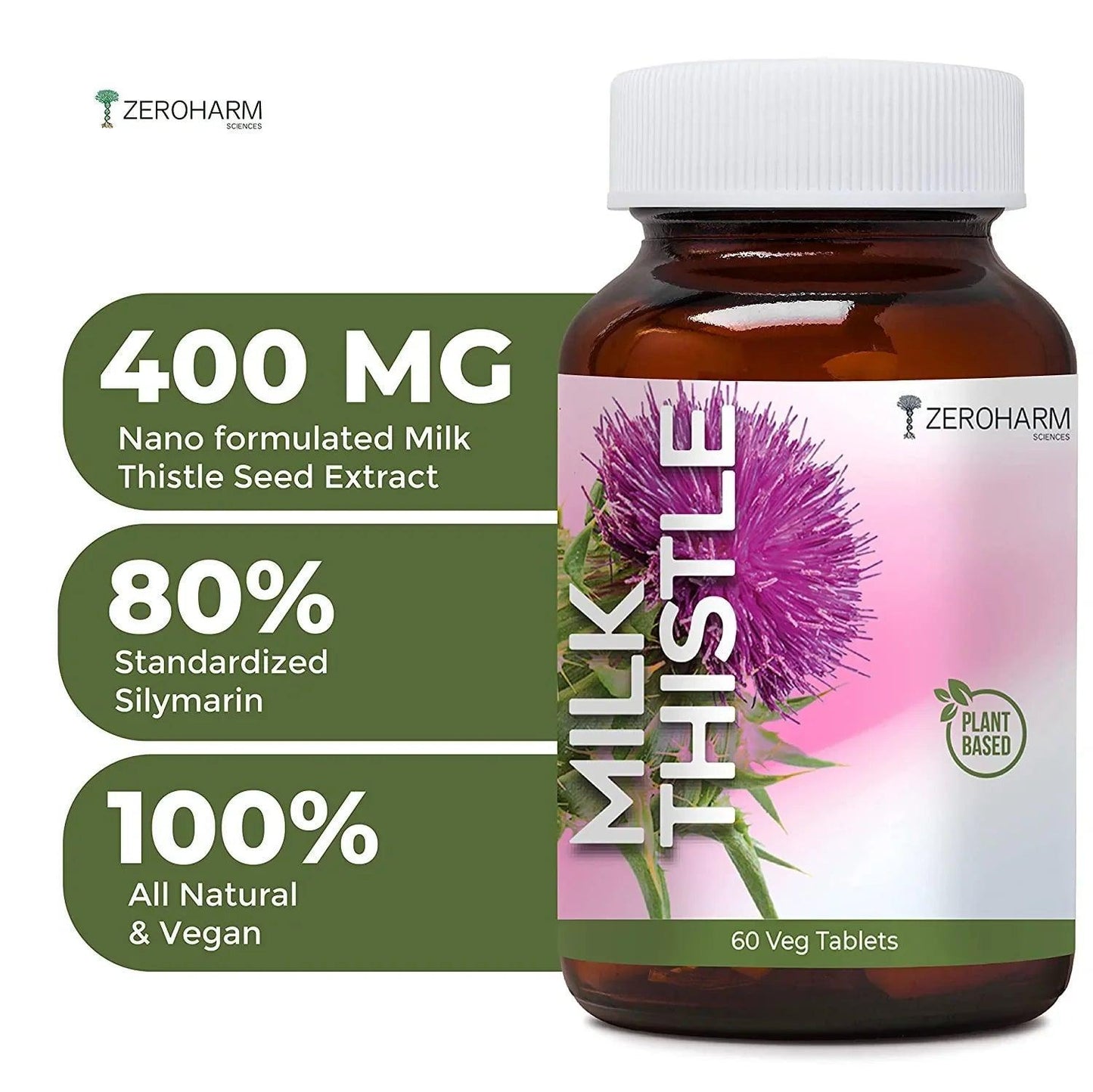 Zeroharm Sciences Plant Based Milk Thistle Veg Tablet