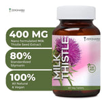 ZEROHARM Nano Milk Thistle - 800 mg with 80% Silymarin Extract (30:1) - Liver Health Supplement for Men & Women - High Absorption - 60 Veg Tablets