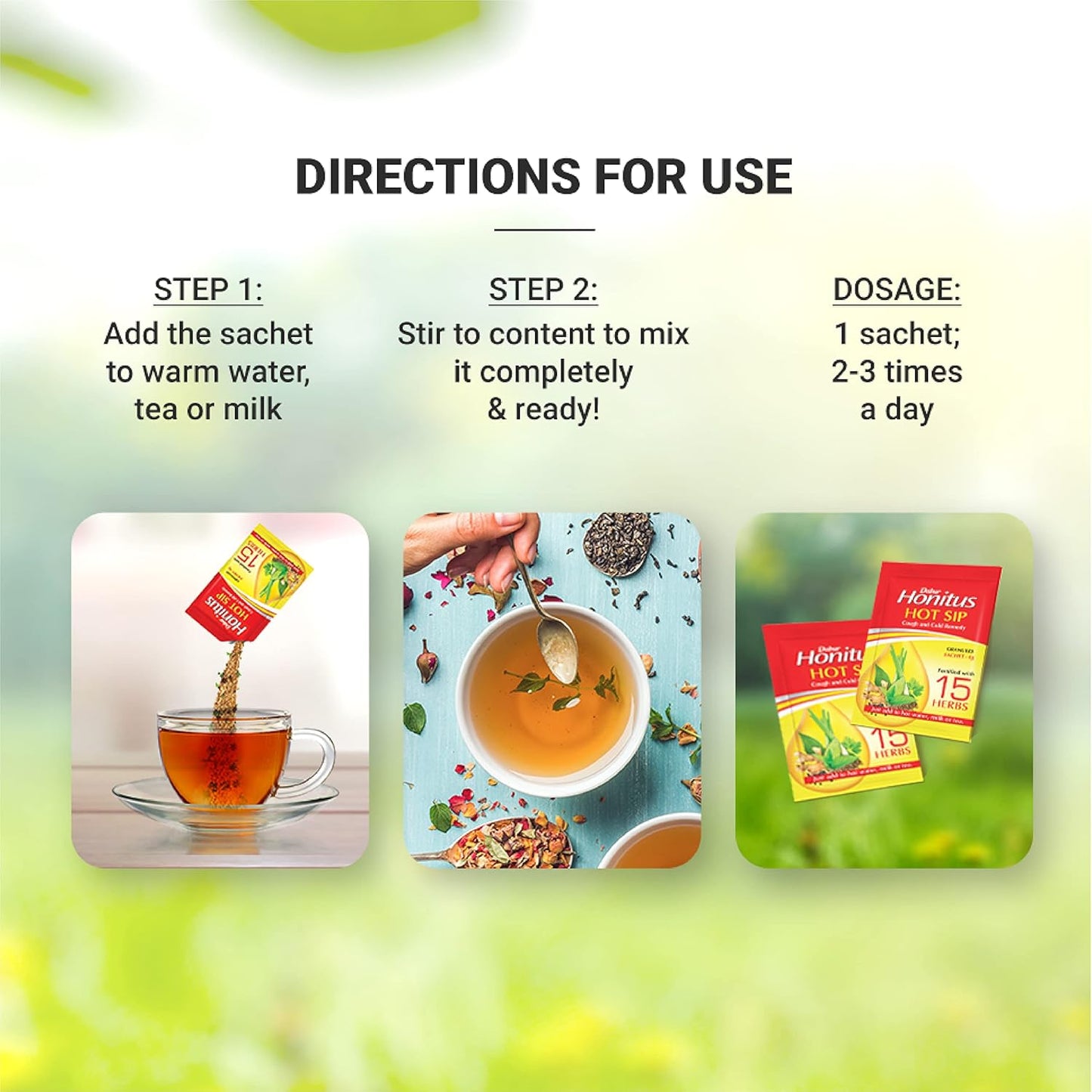Dabur Honitus Hot Sip Ayurvedic Kaadha | For Cough, Cold & Immunity (4gm Each)