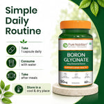 Pure Nutrition Boron Glycinate 6mg, 60 Capsules | Bone, Joint & Mineral Health Support