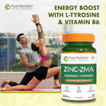 Pure Nutrition Zinc-ZMA 800 mg Veg Tablet with Magnesium & Vitamin B6 for Immunity, Bones & Muscles | 120 Veg Tablet