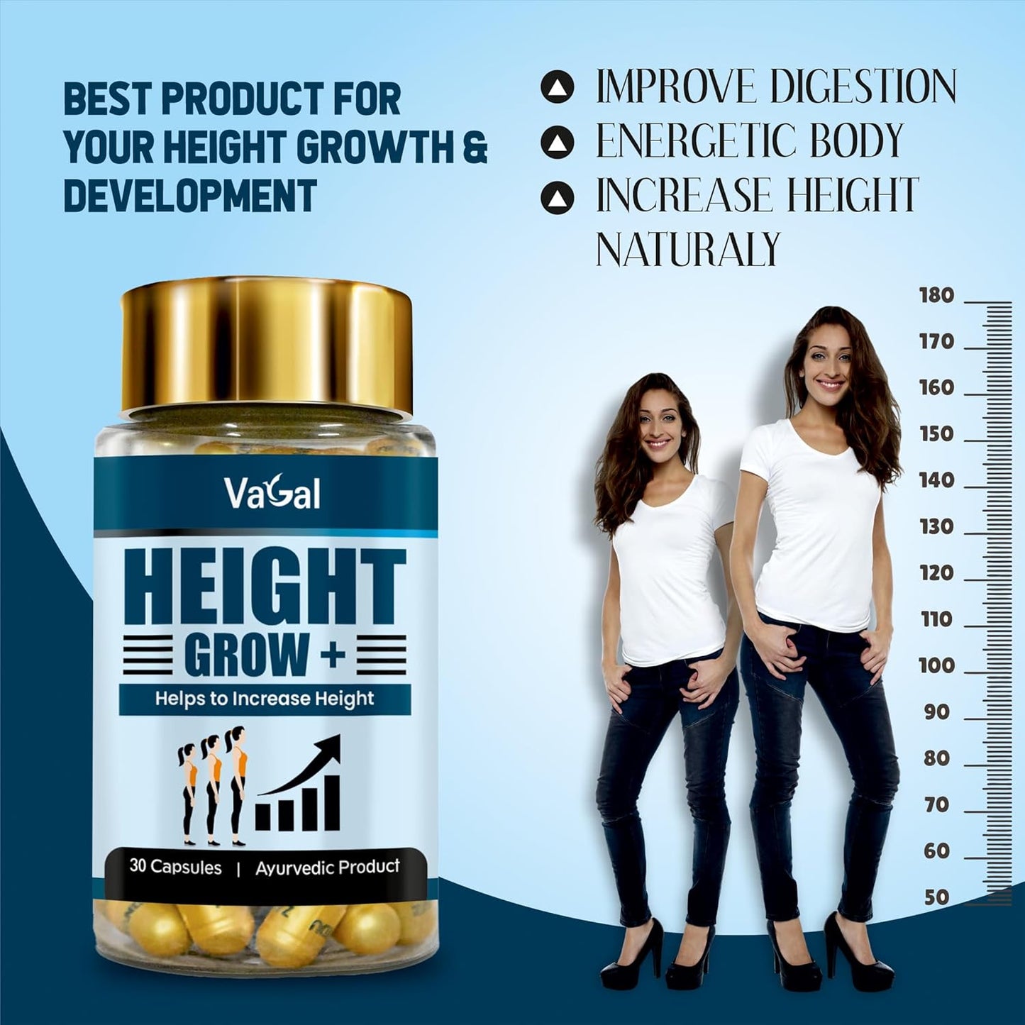 Vagal Support Height Capsule Plus, Support Height Capsules For Women & Men 30 capsules Pack of 1