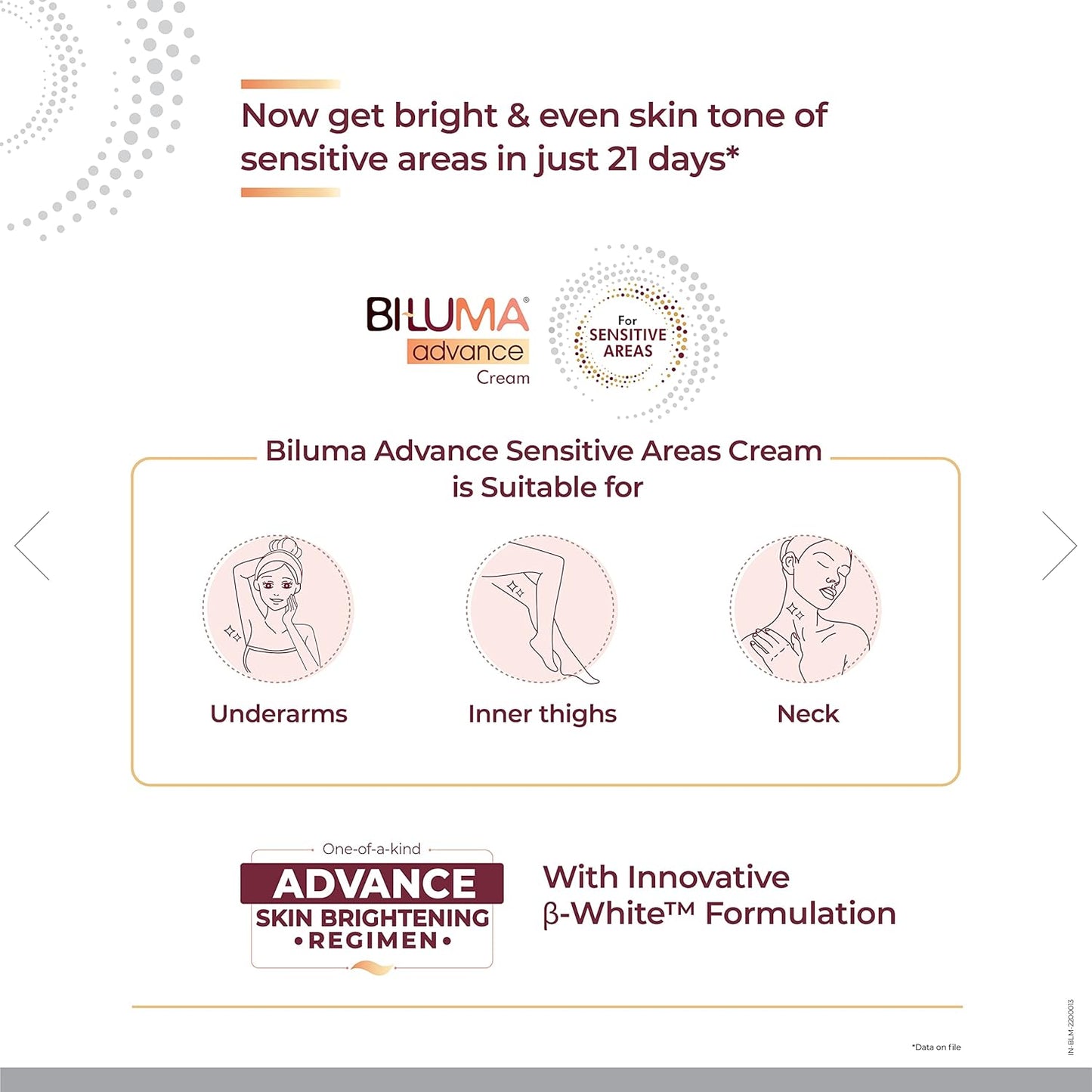 Biluma Advance Cream for Sensitive Areas | For Glow & Even Skin Tone - 25gm