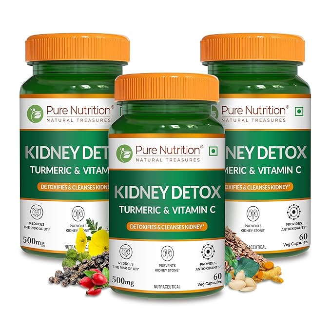 Pure Nutrition Kidney Detox Turmeric & Vitamin C Veg Capsule