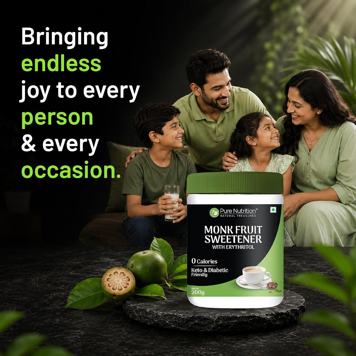 Pure Nutrition Monk Fruit 200g | Natural Zero-Calorie Sweetener | Sugar Alternative