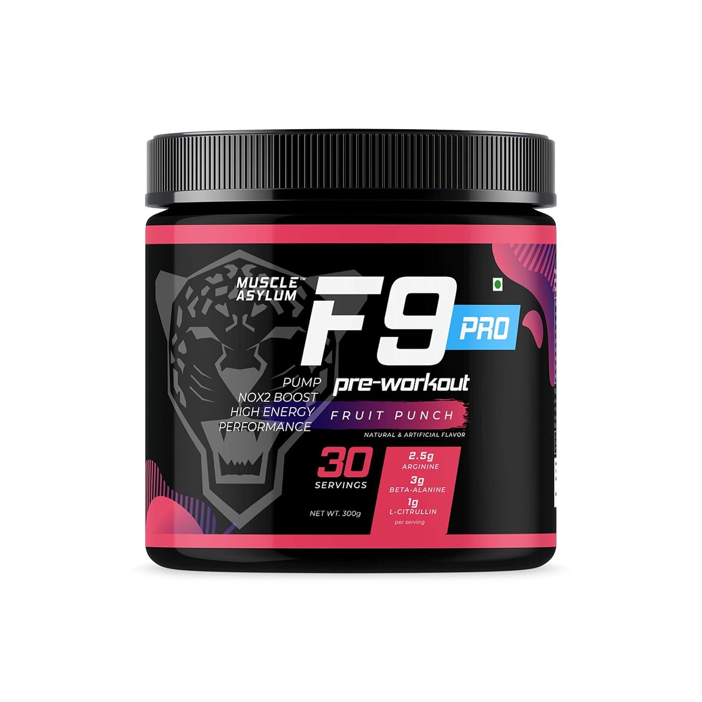 Muscle Asylum F9 Pro Pre-Workout Powder - 30 Servings, 300 Gm