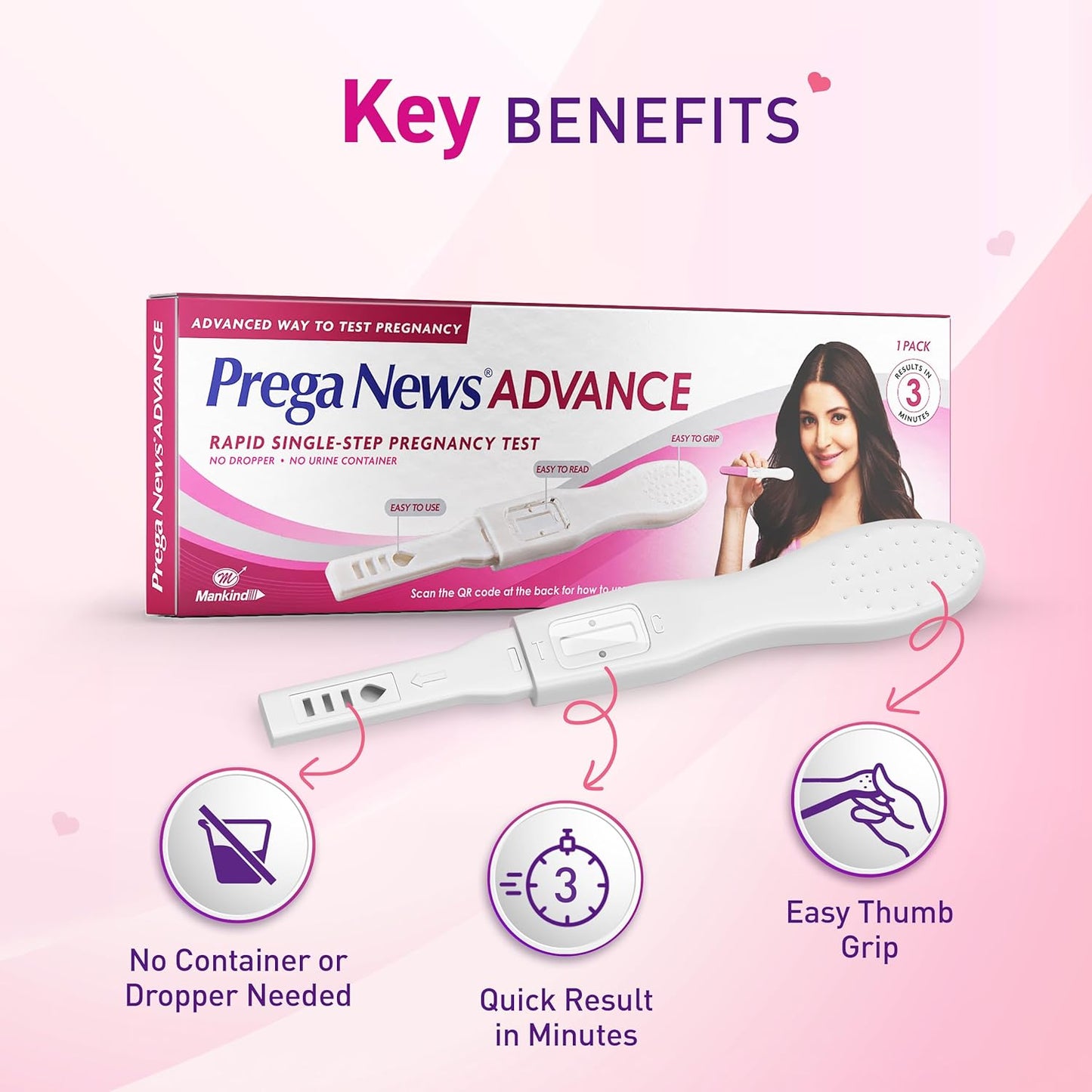 Prega News Advance Pregnancy Rapid Single-Step Test Kit - Pack of 2