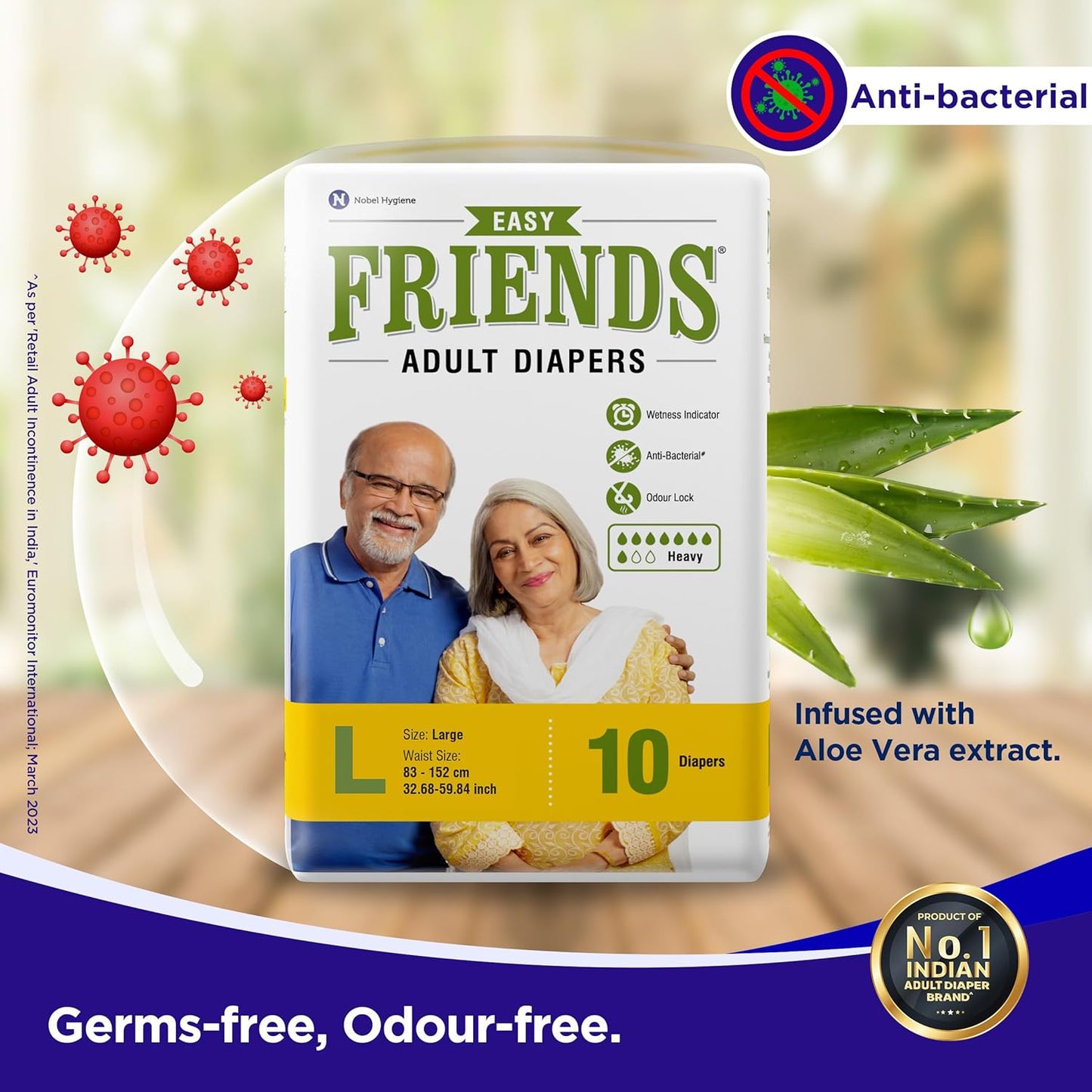 Friends Easy Adult Diaper Large - Pack of 10