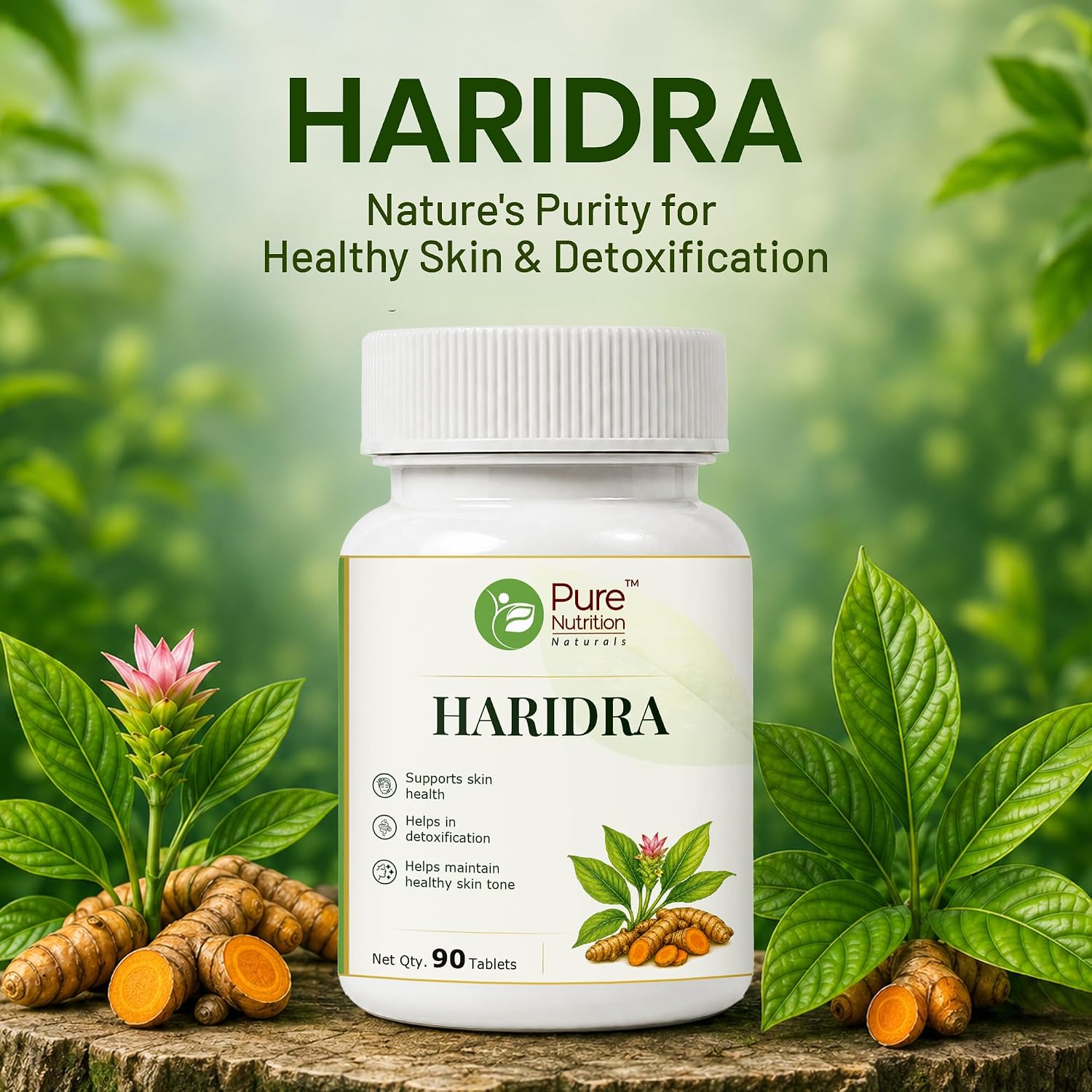 Pure Nutrition Haldi Haridra Tablets (250mg | 90 Tablets)