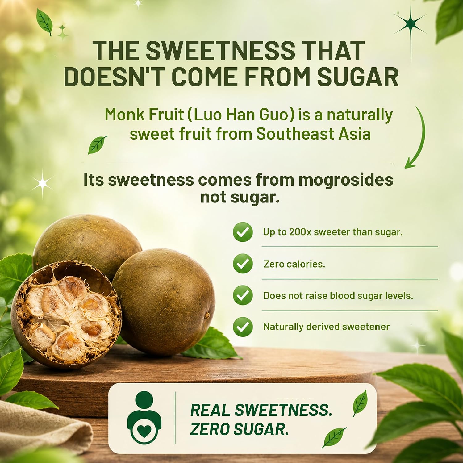 Pure Nutrition Monk Fruit 200g | Natural Zero-Calorie Sweetener | Sugar Alternative