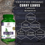 DR. JPG Organic Curry Leaves Capsules (500mg, 60 Veg Capsules) | For Hair Growth & Digestive Vitality | 100% Certified Organic