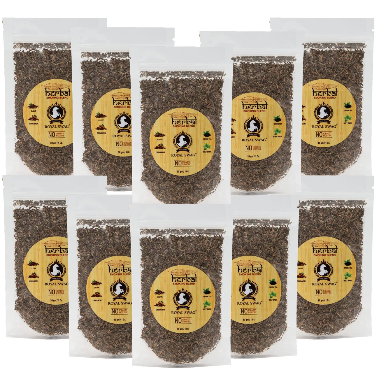 Royal Swag Herbal Smoking Mixture - Tobacco Free (30g - Pack of 10)