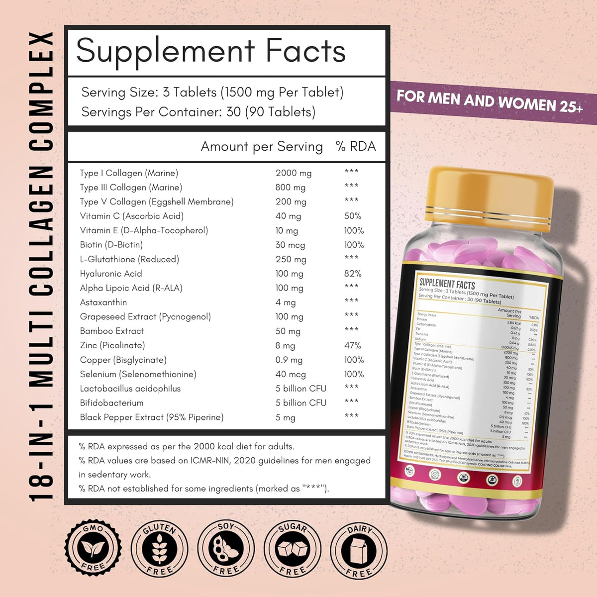Anupurak Multi Collagen (Type I, III & V) Tablet (90 Each)