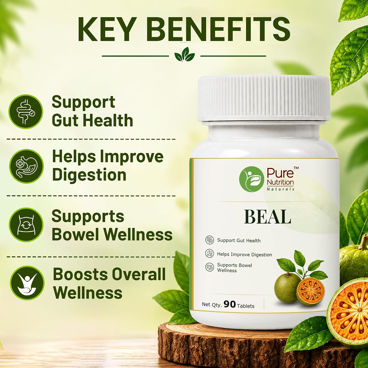 Pure Nutrition Bael Tablets (250mg | 90 Tablets)