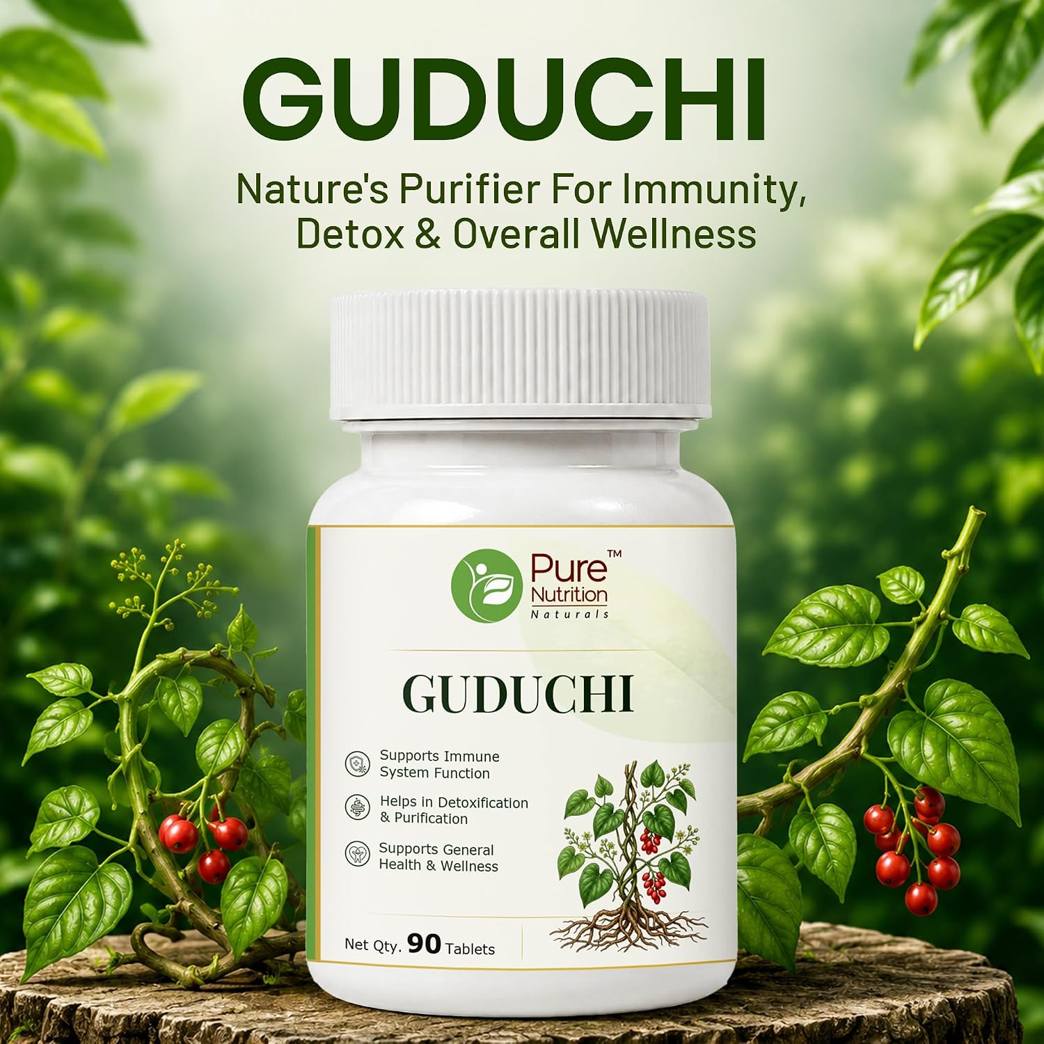 Pure Nutrition Guduchi Tablets (250mg | 90 Tablets)