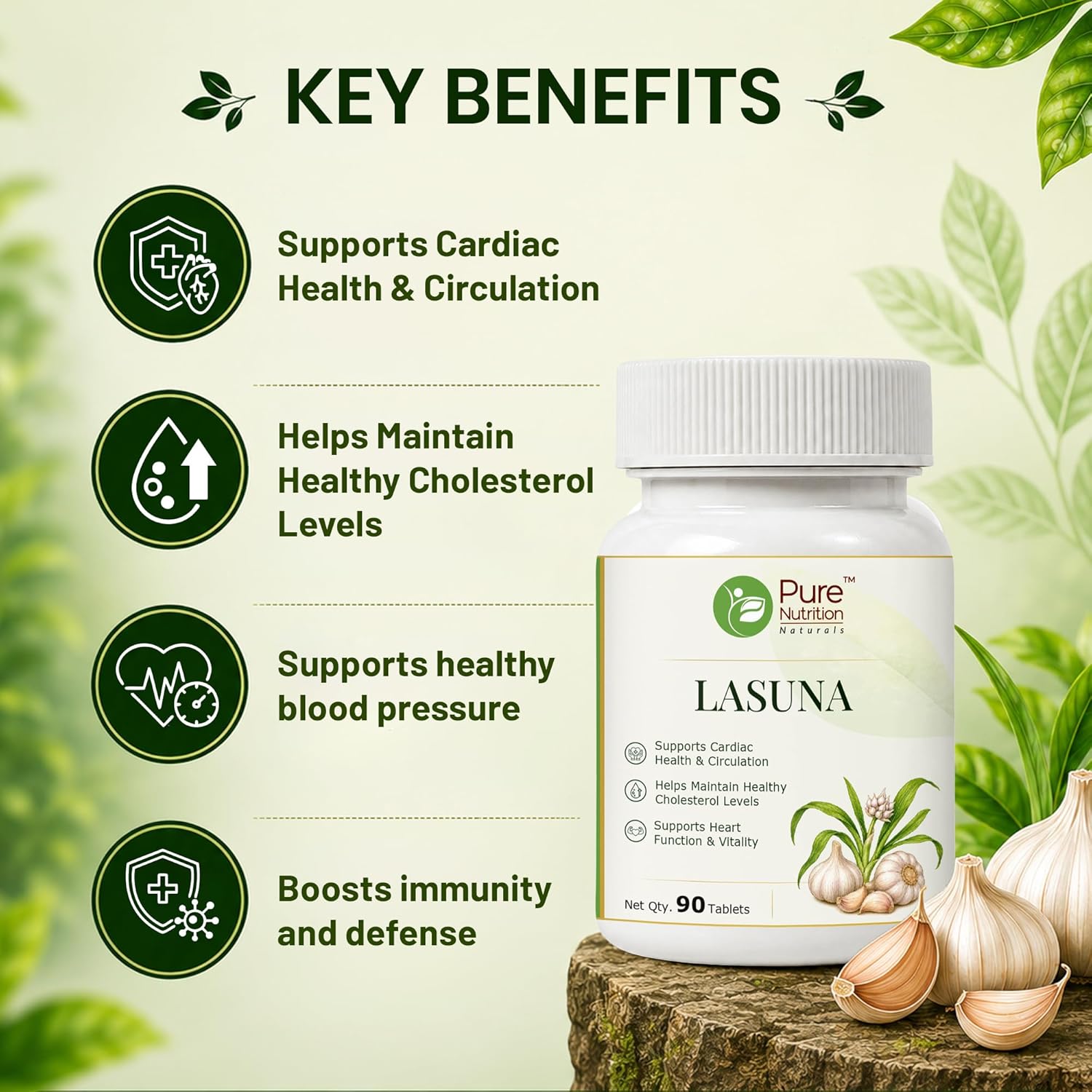 Pure Nutrition Lasuna Tablets (250mg | 90 Tablets)